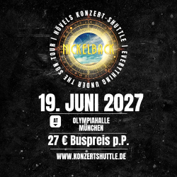 Nickelback in München am 19. Juni 2027 – 27 € Buspreis pro Person